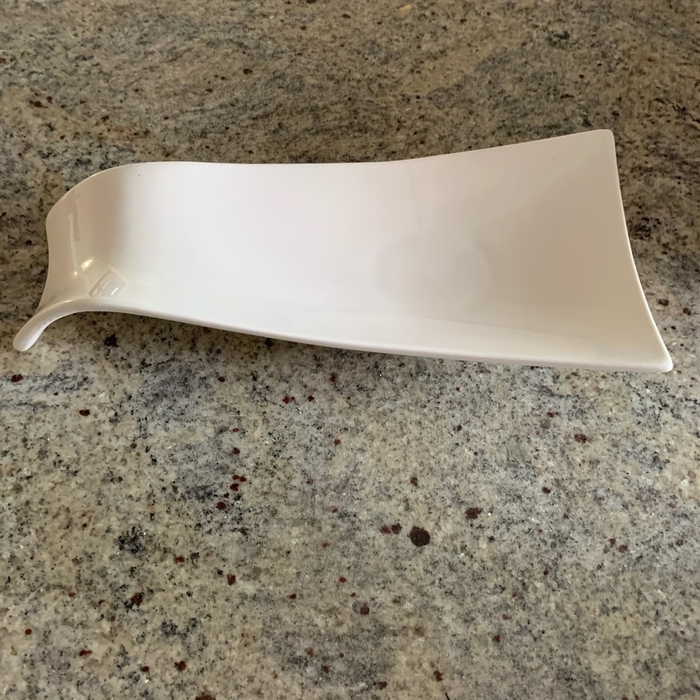 SPOON REST WHITE CERAMIC MODERN CONTEMPORARY
